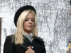 Nasty blonde police officers fuck a guy instead of arresting him