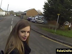 Chesty uk slut analfucked by uniformed cop