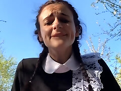 Schoolgirl Gets Romped In The Bushes
