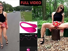 Public flashing and peeing in the Park with a Remote Magic Wand
