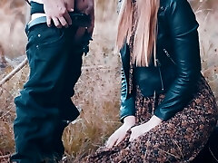 My first video with sound! Deep fellatio in the woods & giant cum load in my mouth - clothedpleasures