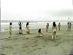 Sexy Asian stunners take off their swimsuits for a game of naked