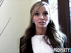 Petite real estate agent tricked into fucking weirdo on camera