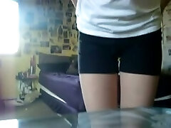 Horny Teenage Strips on Cam and jams a Hairbrush