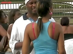 Alluring ebony ass caught on street candid webcam