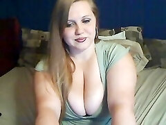 BBW with long ash-blonde hair smoking nude on cam