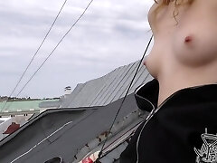 Public Rooftop Deep Throat In Old Town Riga Latvia - AfterHoursExposed