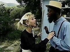 Homey In The Haystack #1 - Dark-hued cock fucks white dolls on an Amish farm