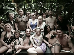 Immense breasted whorey bitch works on lots of strong cocks at once