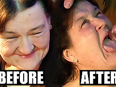 Very older granny didn't know jizz on her face
