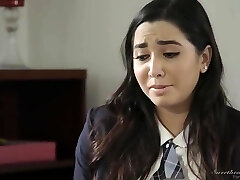 Brandi Love and her girly-girl student started doing some highly naughty stuff, in the office