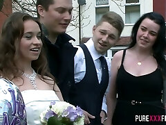 Slut bride Brooklyn Blue is fucked by barman right on the club counter