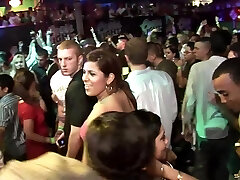 Party chicks dancing and flashing their tits erotically