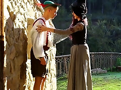 Filthy mature gives a blowjob and gets pounded hard in doggystyle