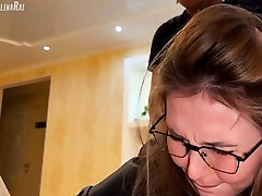 The stepson took advantage of the situation and filled his stepmother's vagina with thick sperm