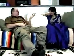 Scorching Indian Rina enjoys plowing an old man