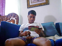 Stepmom caught her stepson masturbating and luving the porn