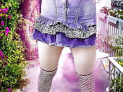 Skirt on The Hotel Balcony Sexy Hot Sissy Femboy repe brother force sister Trans Gay Ladyboy in skirt Big Ass