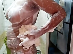 Desi extremely hairy pussy Girl Taking Shower After The Workout