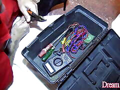 Hot Tranny Cacau DiPaula Sucks Cock and Fingers His Ass