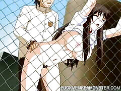 Cute hentai teens fuck in hardcore rough sex romp