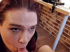 Slutty T-girl Dressed Provacatively, Blowjobs and Anal