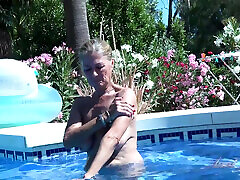 Auntjudys - Horny 64yo GILF Mrs. Marta Gets Naughty by the Pool