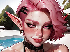 A Slutty Femboy Gave Her Ass in a Gangbang to Big-dicked Black Guys