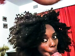 Beautiful ebony model quick peeks at cam