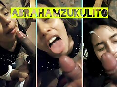 little slut asks for forgiveness sucking huge latina cock and getting cum on her face